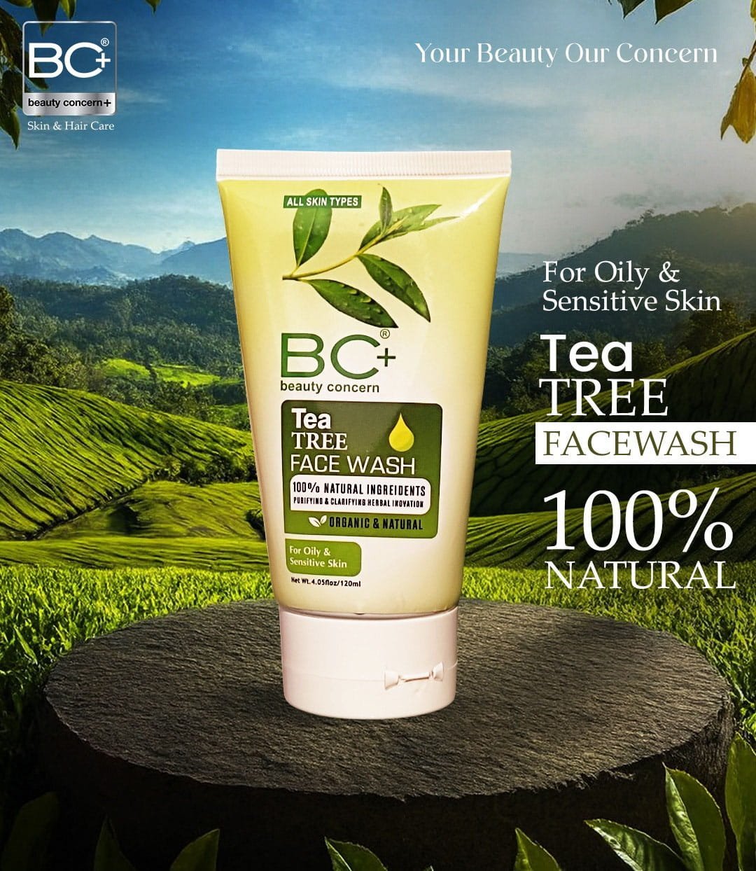 BC+ Beauty Concern Tea Tree Face Wash (120ml)