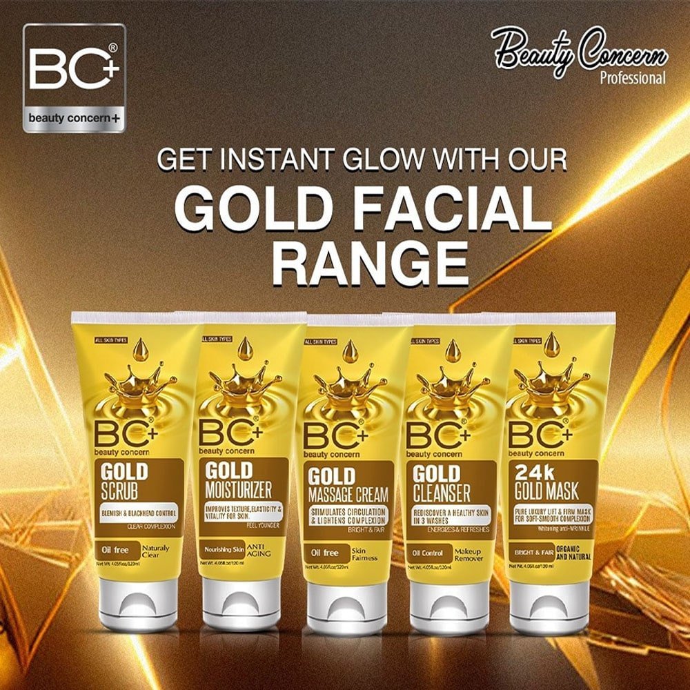 BC+ Beauty Concern Gold Facial Kit (120ml) Pack of 5 - Image 2